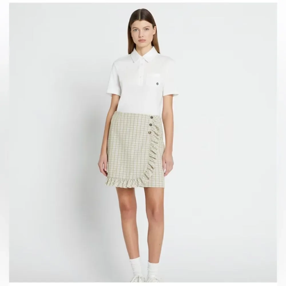 NWT Tory Burch Perfomance Mini Yellow Skirt Golf Twill Size 0